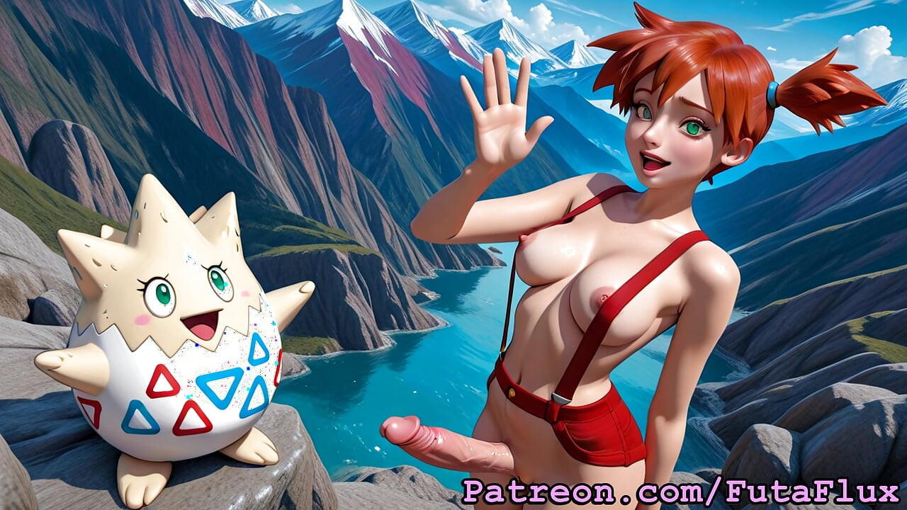 ポケモンのふたなりミスティ - 自慰、射精、自慰行為