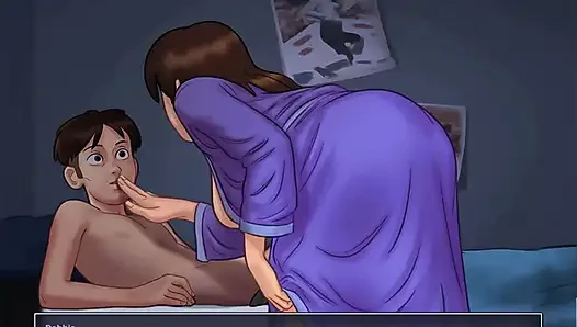 Summertime saga: horny stepmom fucks her stepson hard on his bed ep 188