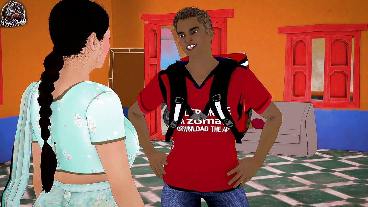Desi Bhabhi fucked ciężko przez Black African Pizza Boy BBC - niezadowolona żona bierze ogromny czarny kutas hindi sex video