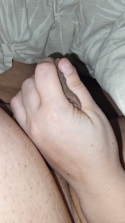 Step mom laugh when step son cums after a great handjob