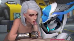 (Overwatch) Echo and Ashe share your cock