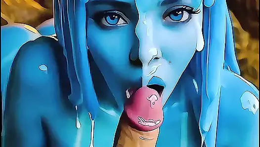 NEON DREAMS - WATER SLUT MONSTER IS HUNGRY FOR CUM!