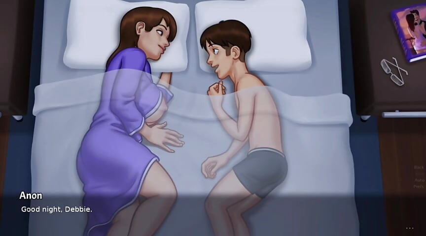 Stepmom and stepson making love under the covers - Summertime Saga