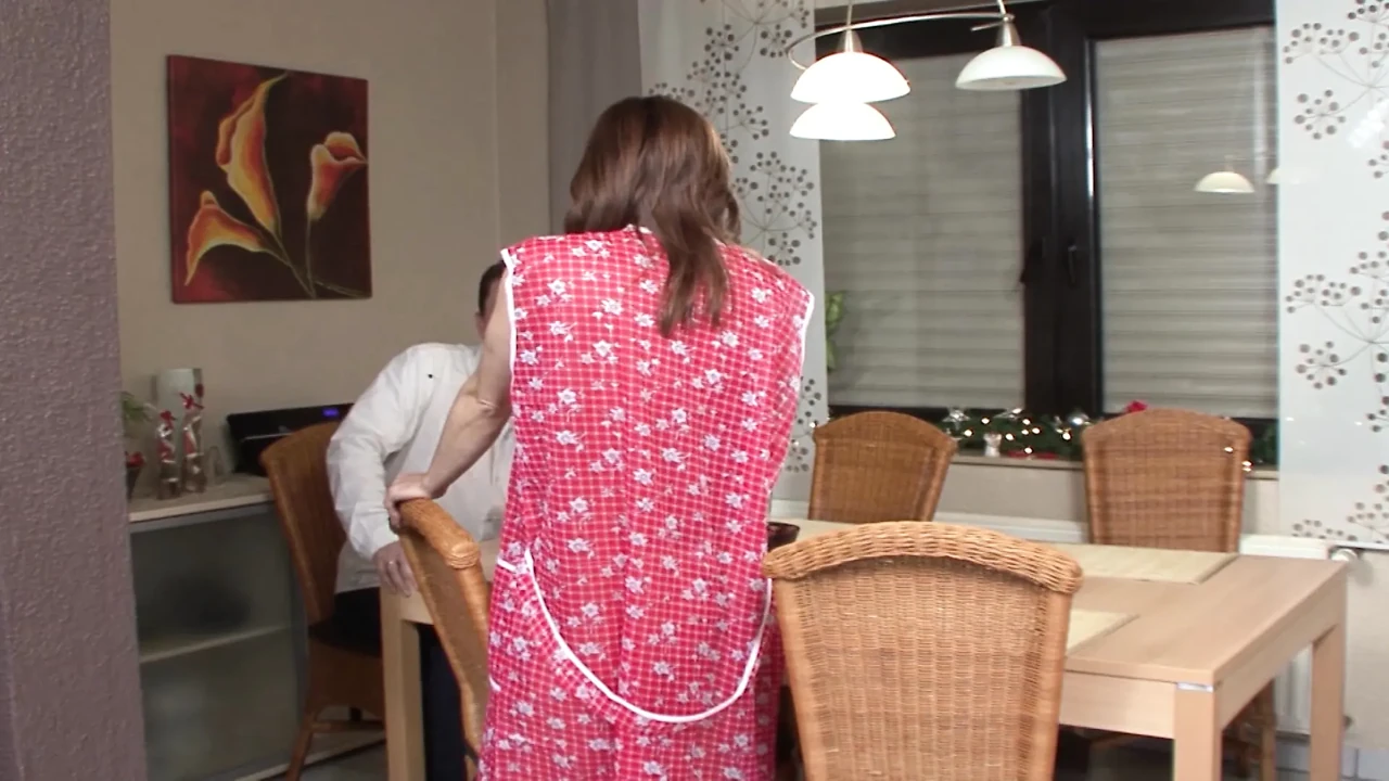 Attractive German brunette drinks cum after hot fuck