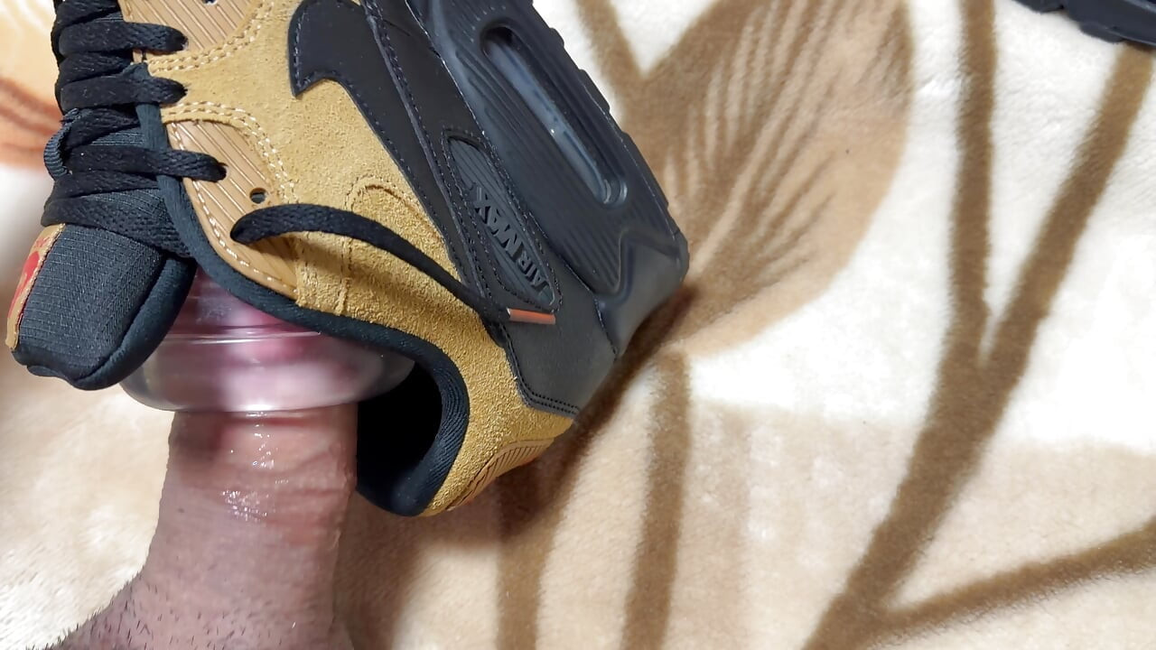 Fucking my new Nike Air Max 90 using fleshlight part 2 ( cumming inside )