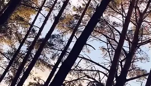 Petite blonde was public fucked deep in the pussy and covered in cum In The Wood