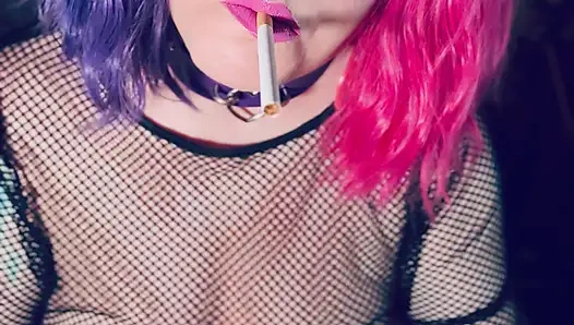 A Pretty In Pink Princess, Tina Snua, Chain Smokes 2 Cigarettes With Match Light Ups - Smoking Smoker