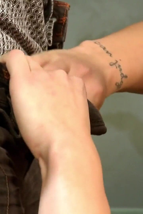 Beautiful teen with couple of tattoos on her body gets banged at casting