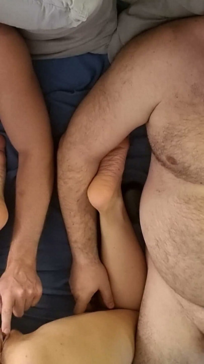 Real homemade threesome with real female orgasm. MFM. Part 2. 21603 | Clip 1