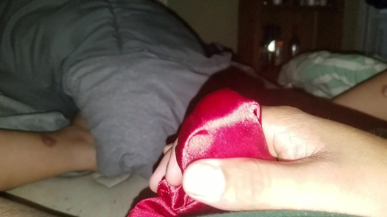Red satin cum