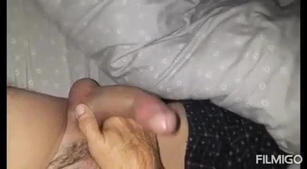 Stroking my cock n fingering my wet foreskin and tight ass