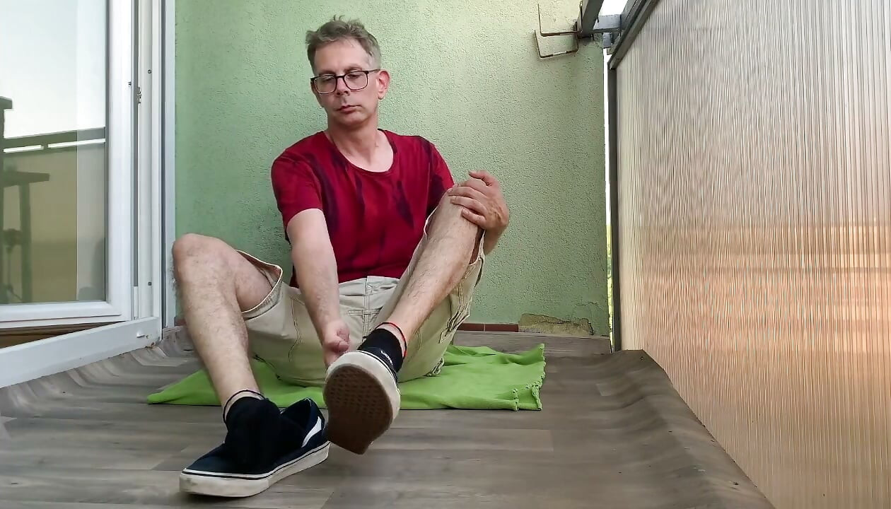 Foot show (Shoe and sock taking off NOn explicit video)