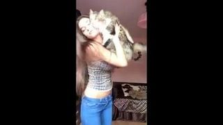 A Sexy Kitty Plays With Her Big Fluffy Pussy