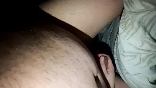 Wife surprises husband by handjob