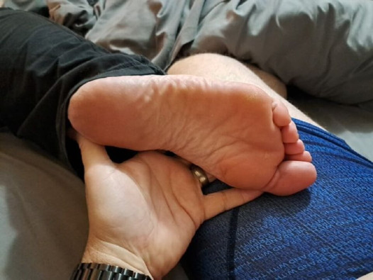 Tickling and teasing Milf feet with a soft brush