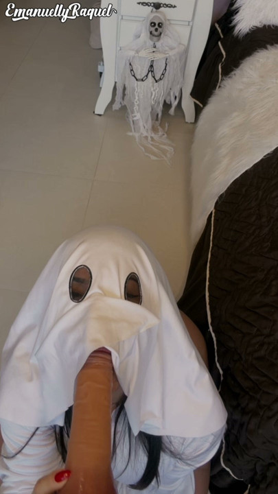 HOT HALLOWEEN Sexy Female Phantom EMANUELLY RAQUEL POV BLOWJOB