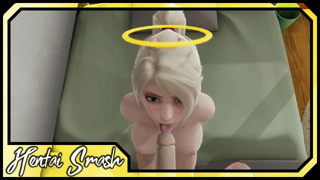 Mercy fingered then deepthroating cock. Overwatch POV Hentai