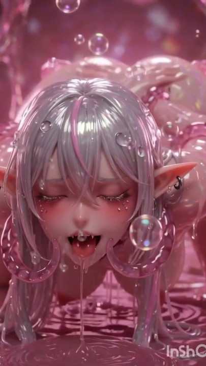 A hot elf gets fucked and rubbed by slime worms | Clip 1