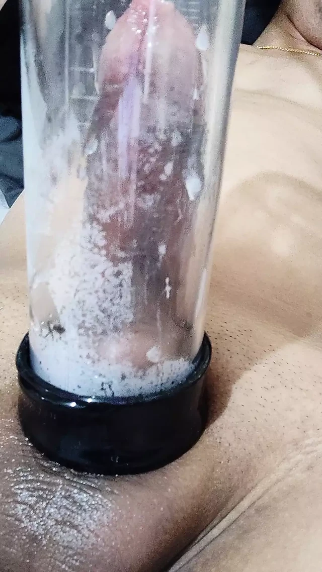cumming inside my first penis pump moaning loudly