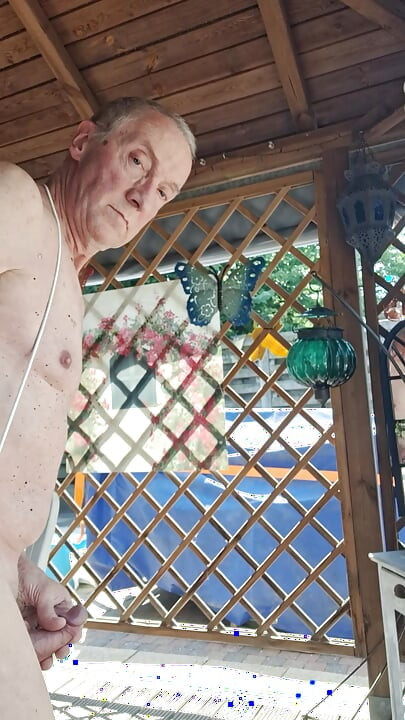 SEXY EXHIBITIONIST BIG DICK GRANDPA OUTDOOR BONDAGE JERKING WITH ASSTOY