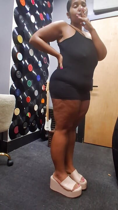 Leg Tease - Mini Skirt - Thick Thighs - Angie Love - BBW - Puerto Rican Woman - Flip Flops - Beach Thong