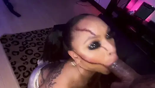 Porsha Carrera Sucks Cock in POV and gets cum facial