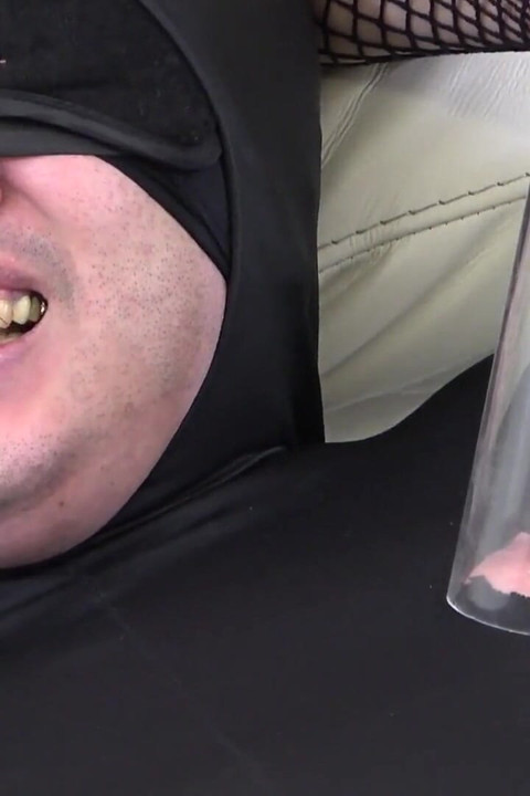 Dick Suck up by Vacuum Cleaner, Dick Whipping by Riding Crop, Mistress Punishes Masochist's Dick and Nipples While Facesitting