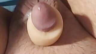 Prostate milking with LOTS of precum eating