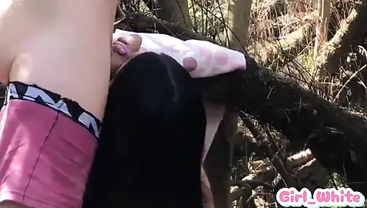 Step brother fucking his stepsister in the forest, Beautiful stepsister getting fucked outdoors