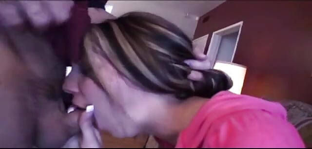 Sexy slut in pink with a tight round ass sucks a cock and then rides it
