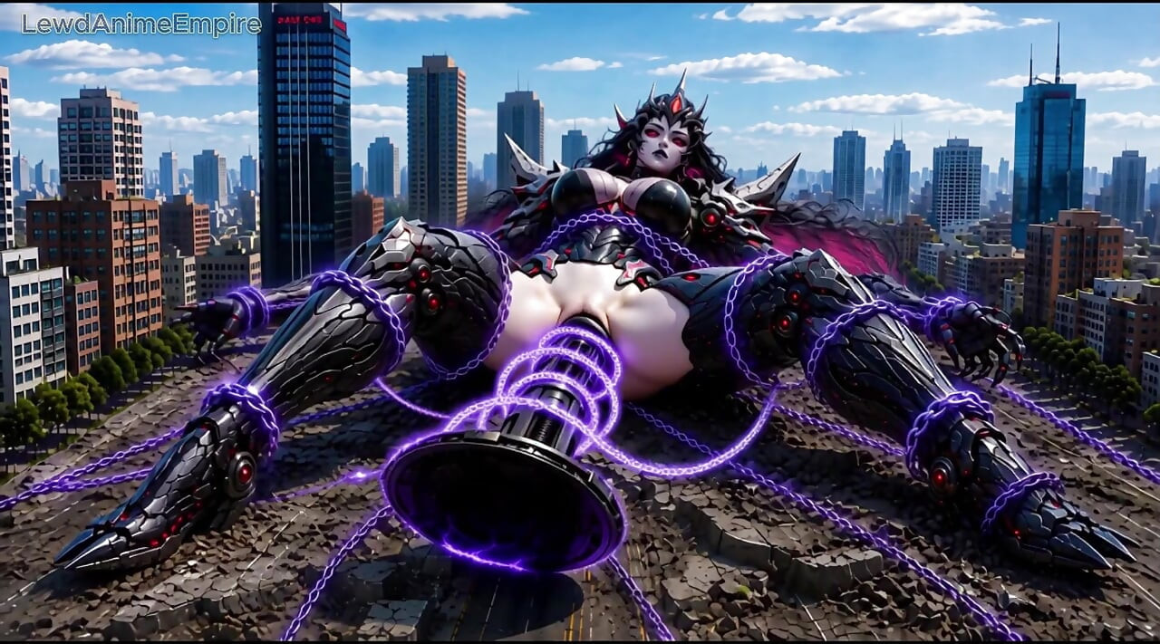 Giant Alien Conqueror Defeated by Her Own Huge Dildo & Toys