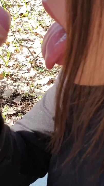Unforgettable moment from "Blowjob in forest, swallowing my stepbrother's cum"