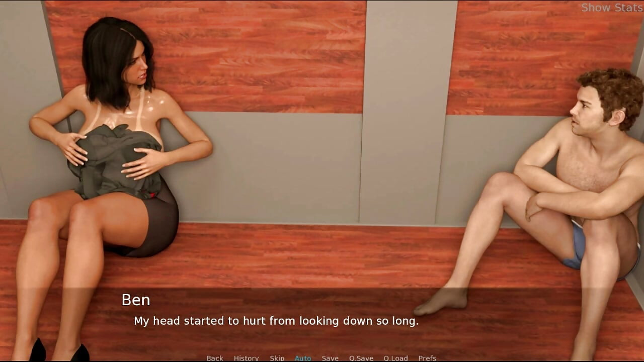 Project hot wife #44 - Merry and Ben got stuck in the elevator...Ed looked at Merry while she took a shower