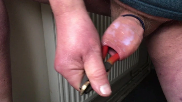 Foreskin with liquid soap: pliers