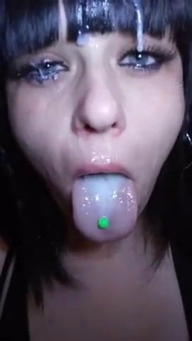 Big brunette facial