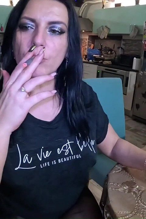 Smoking, Masturbation & Triple Facial on My Pantyhose & Shirt - Hardcore Fetish Play