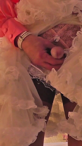 Powerful moment from "Wanking Sissy In Shiny Satin"