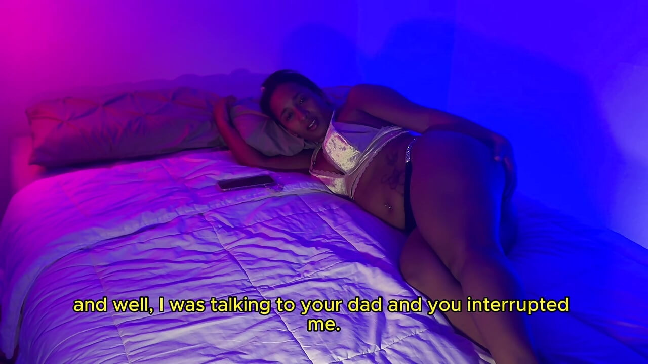 Horny Stepmom and Stepson Share Bed and Fuck. English Subtitles