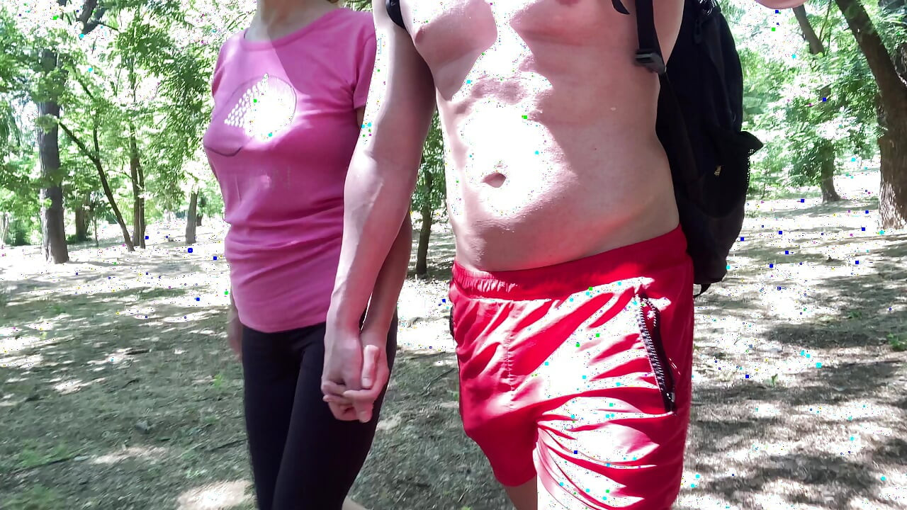 Fuck and cum in thong in public park summer