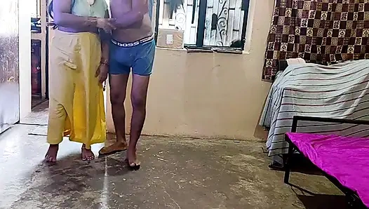 Desi mom's sucking cum in boobs