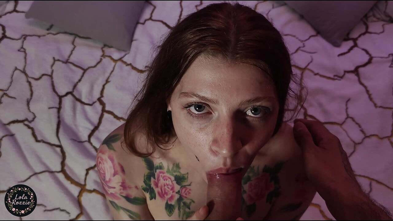 Red-Haired Lola Rozzie Sucks Well And Gets Cum In Her Mouth And On Her Chest