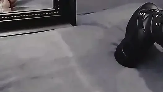Goth Latina, dildo, boots and uncensored  masturbation