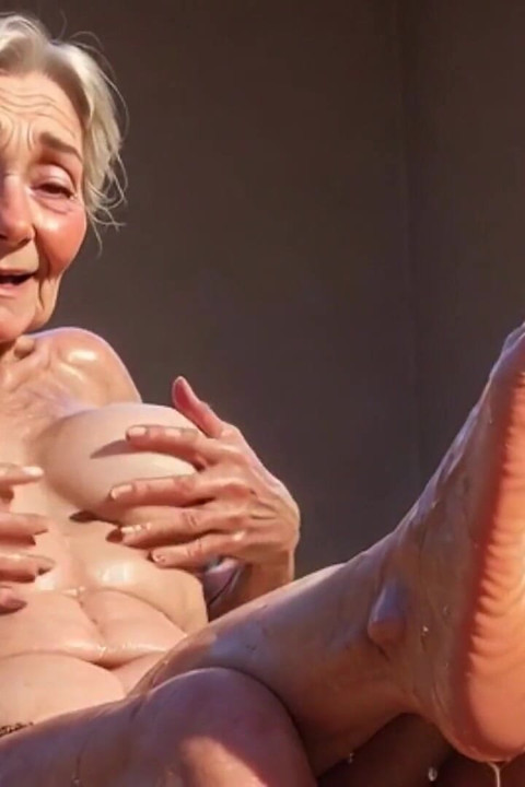 Old Granny Enjoying Oil Foot Massage - Desperate for Tongue in Toes