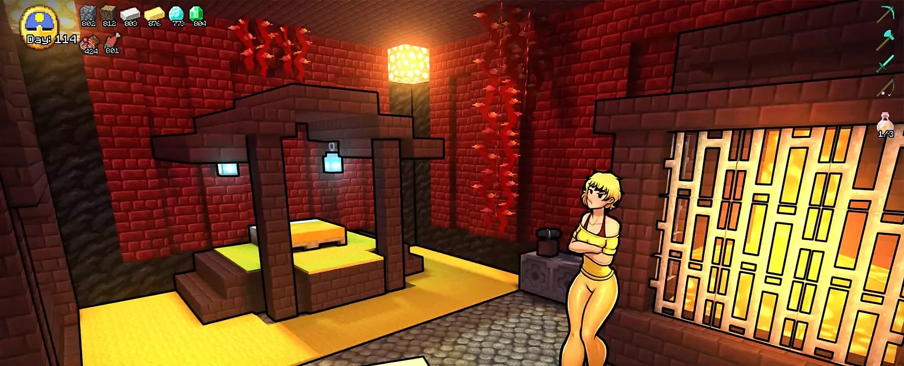 Minecraft napaljena letelica - Deo 62 Blaze Handjob od Loveskysanhentai