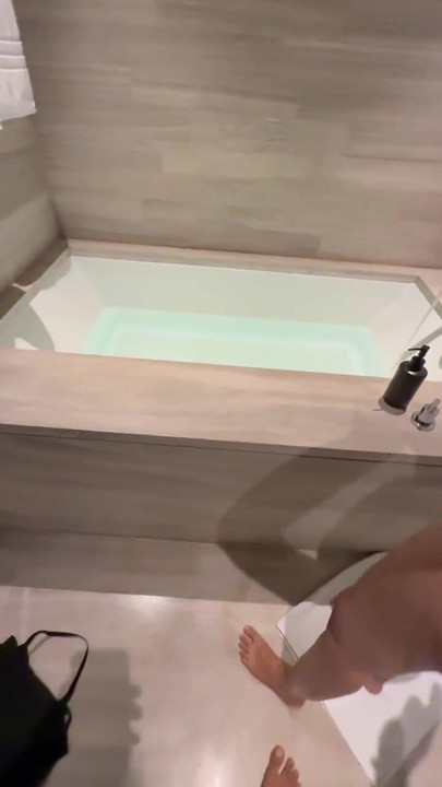 Iconic moment from "Beautiful hotel staff gets nude in the washroom for customer"