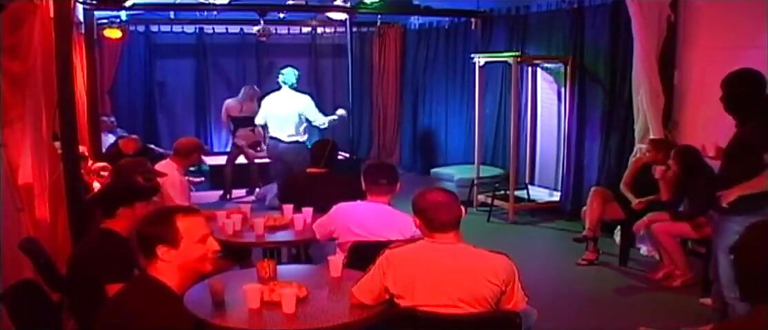 Blonde Babe Gangbanged by Horny Crowd in Wild Club Orgy