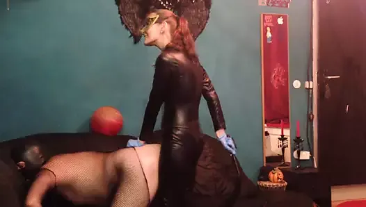 Sexy Femdom Mistress Fucks Sissy Slave With Strapon