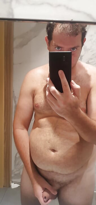 All naked in a pubblic bathroom