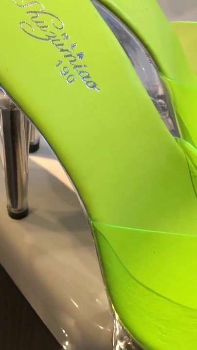 Thrilling moment from "High Heels Paradise and Cum on Green Mules"