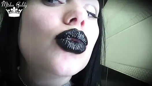 Glossy black lips